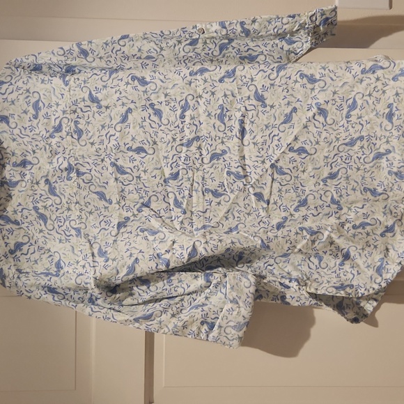 Sigrid Olsen NWT 100% Linen Button Down Beach Shirt With Ea Horses - Picture 6 of 9